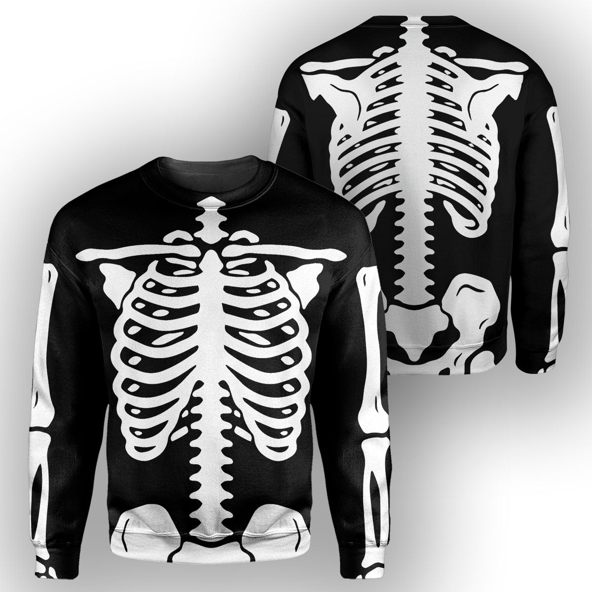 Halloween-Skelettkostüm – 3D-Allover-Druck-Shirt