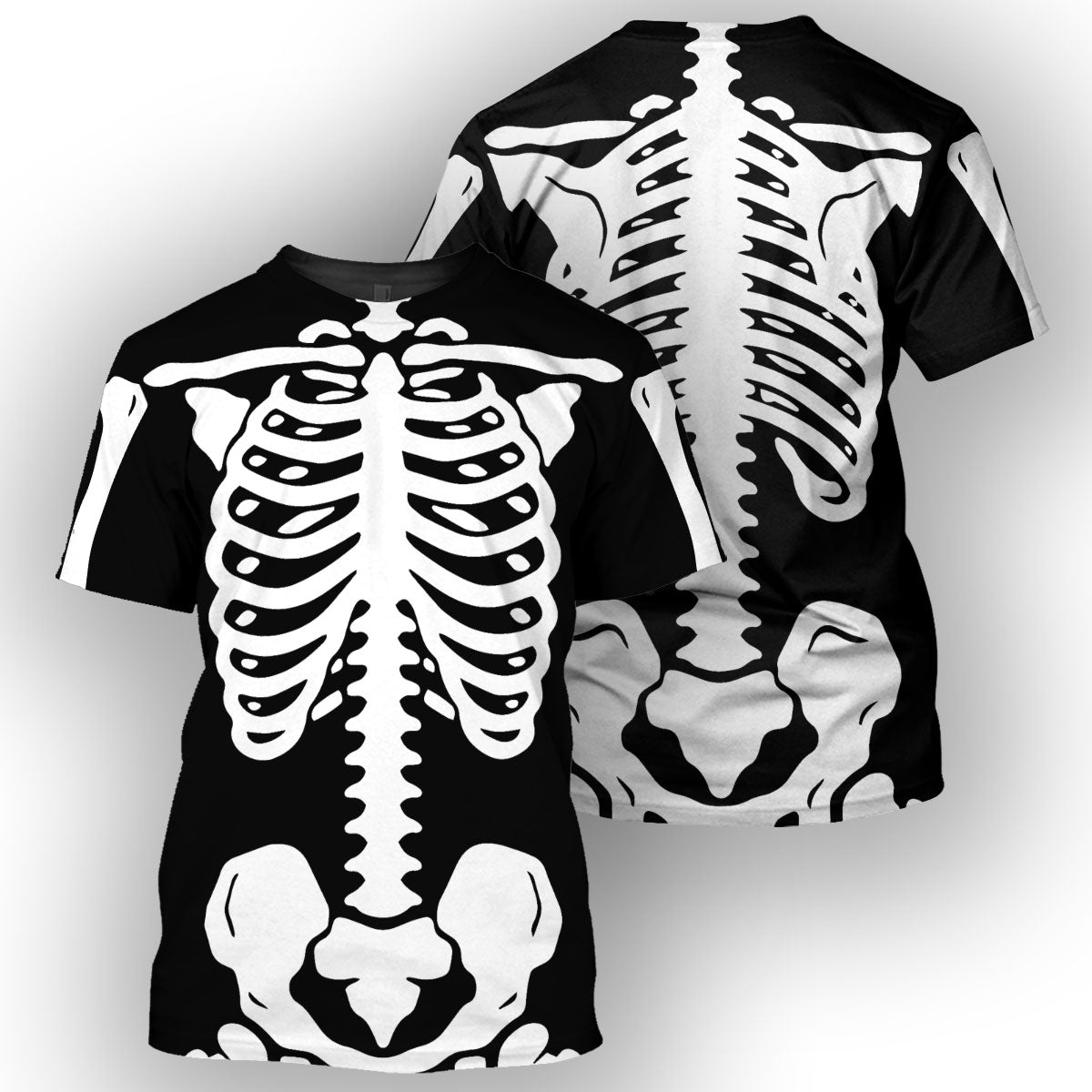 Halloween-Skelettkostüm – 3D-Allover-Druck-Shirt