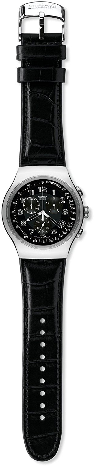 Swatch Herren-Armbanduhr mit schwarzem Zifferblatt – YOS440