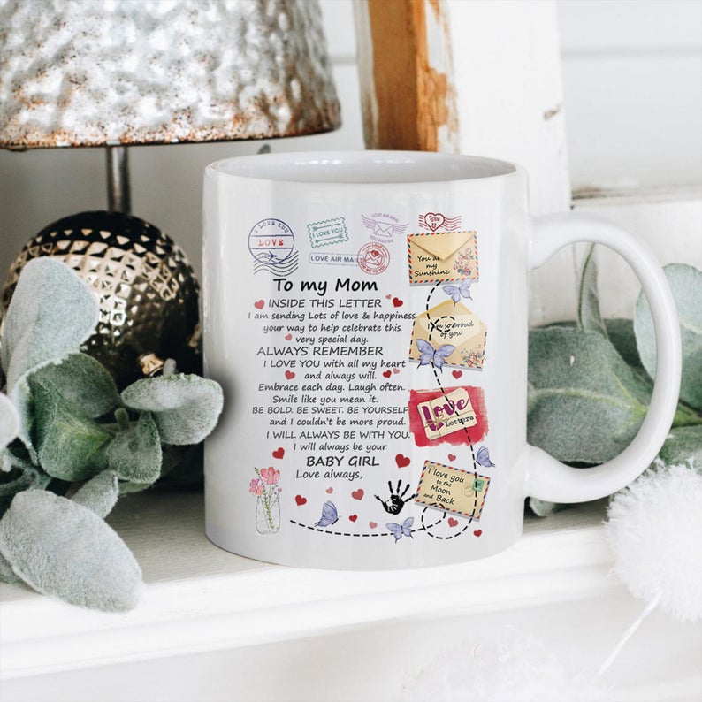 Mom Mug, I Am Sending Love And Happiness Your Way, Letter To Mom, Mother's Day, Mugs For Mother, Mugs For Mommy