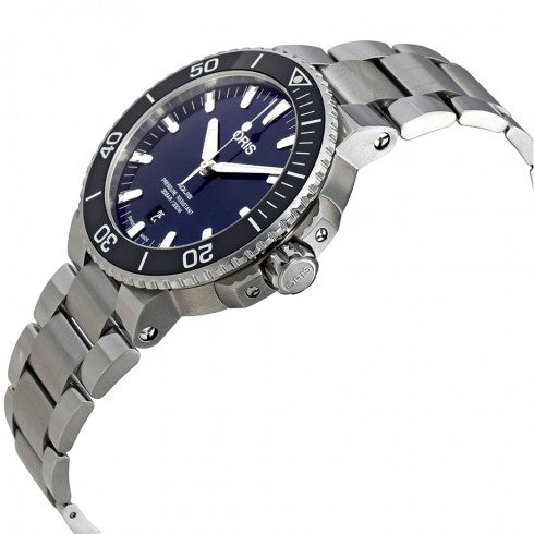 Aquis Automatik-Herrenuhr mit blauem Zifferblatt