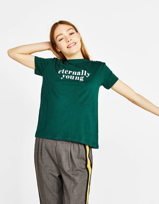 T-Shirt aus ökologisch angebauter Baumwolle mit Slogan