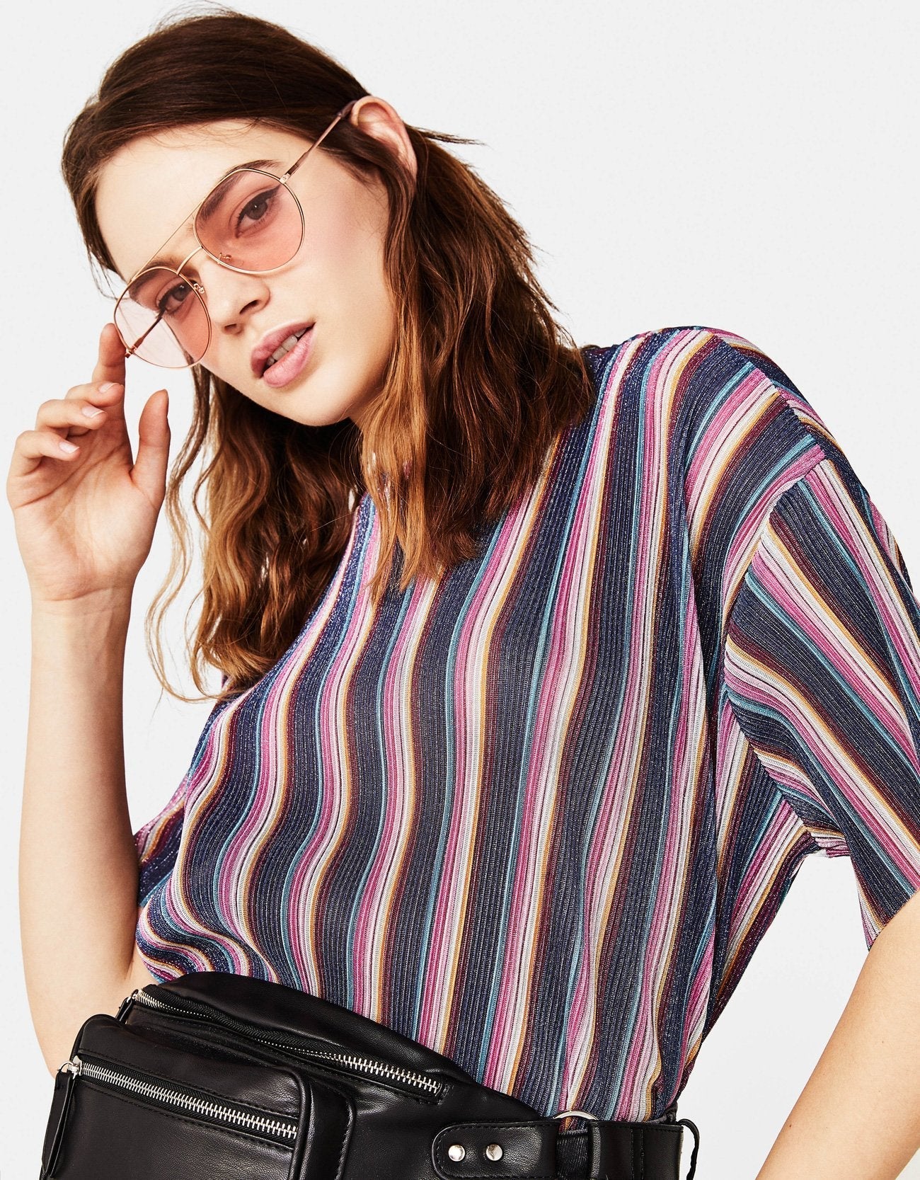 Plissiertes T-Shirt