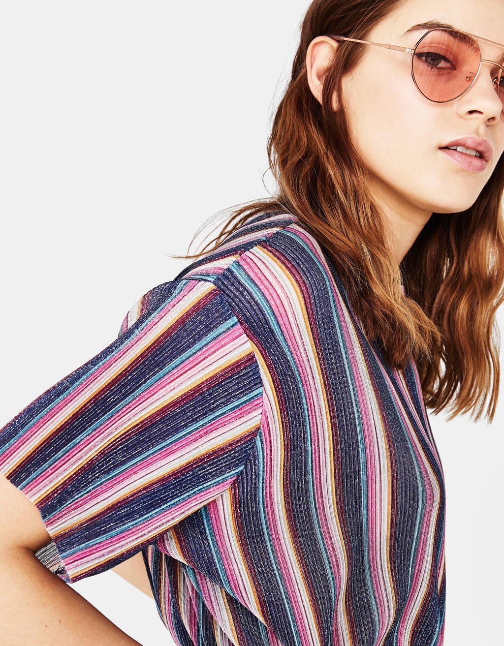 Plissiertes T-Shirt