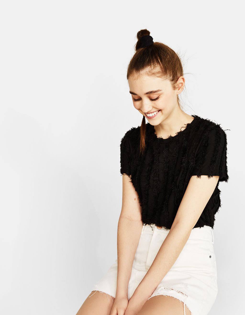 T-Shirt aus Kunstpelz