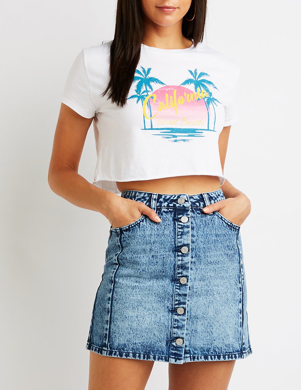 Refuge – Jeansrock mit Knopfleiste 