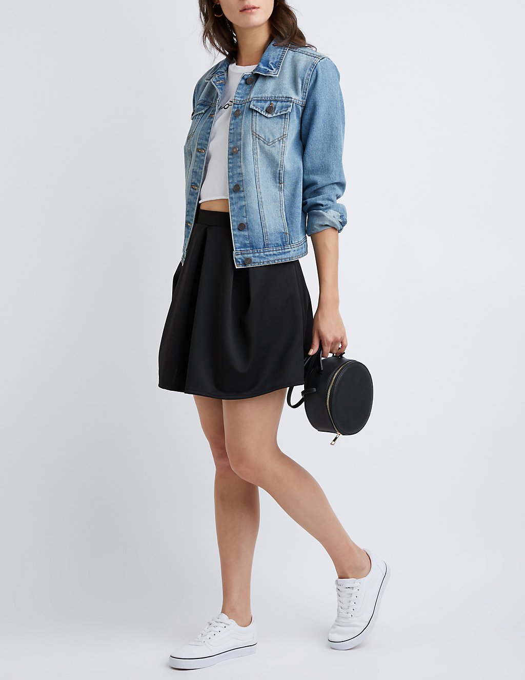 Plissierter Scuba-Skaterrock 