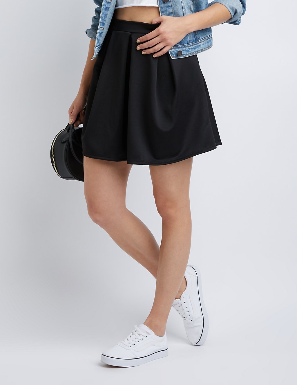 Plissierter Scuba-Skaterrock 