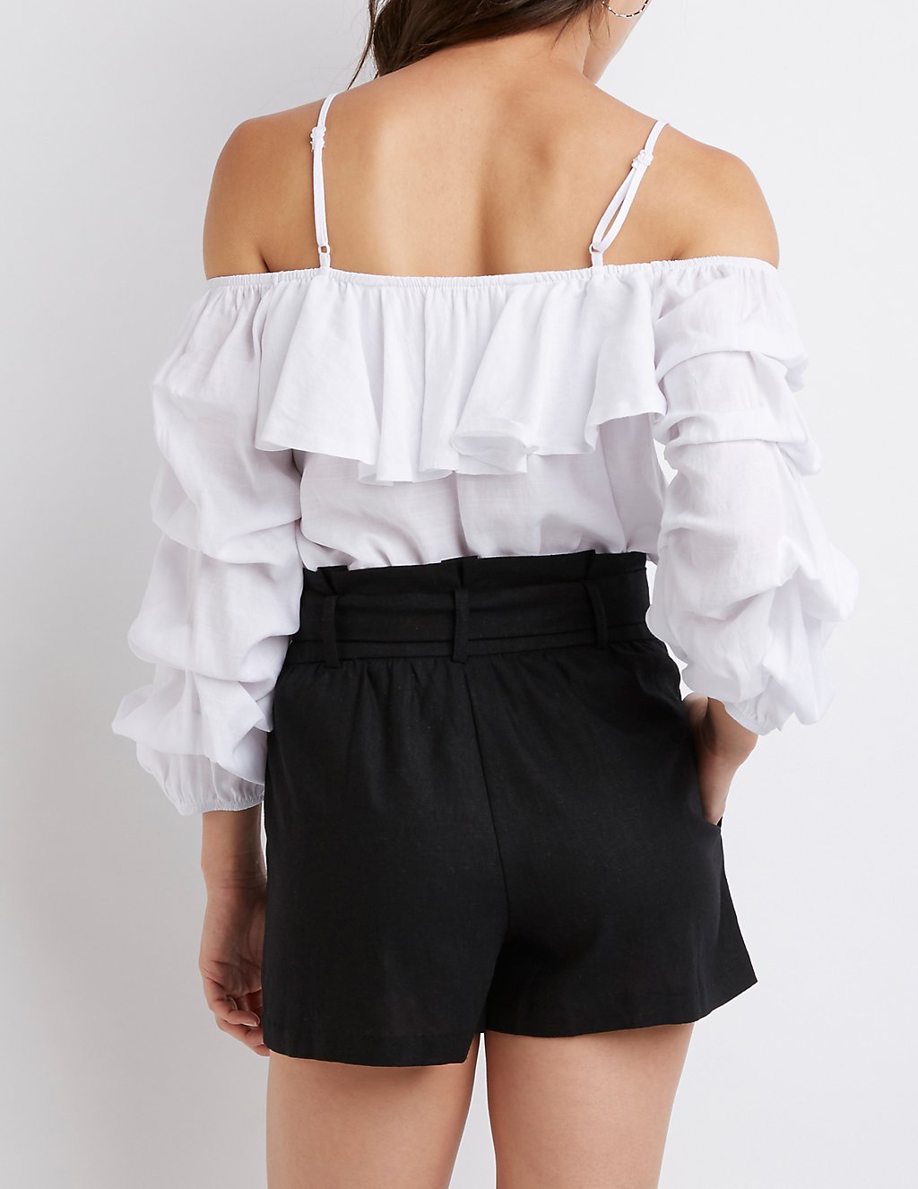 Plissierte Paperbag-Shorts 