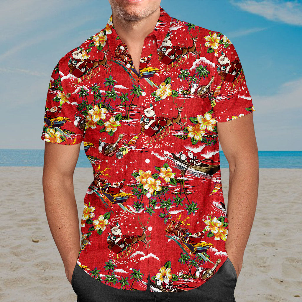 3D Weihnachtsmann Hawaiihemd