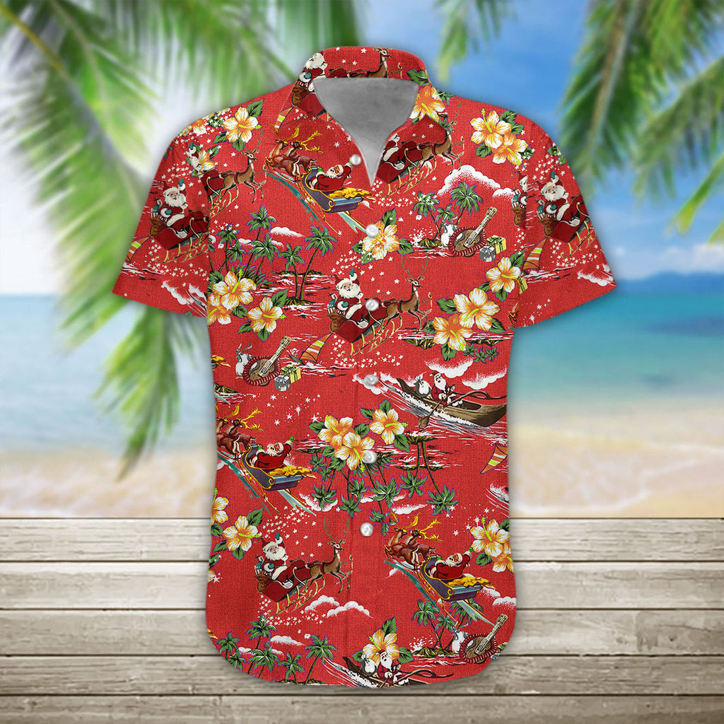 3D Weihnachtsmann Hawaiihemd