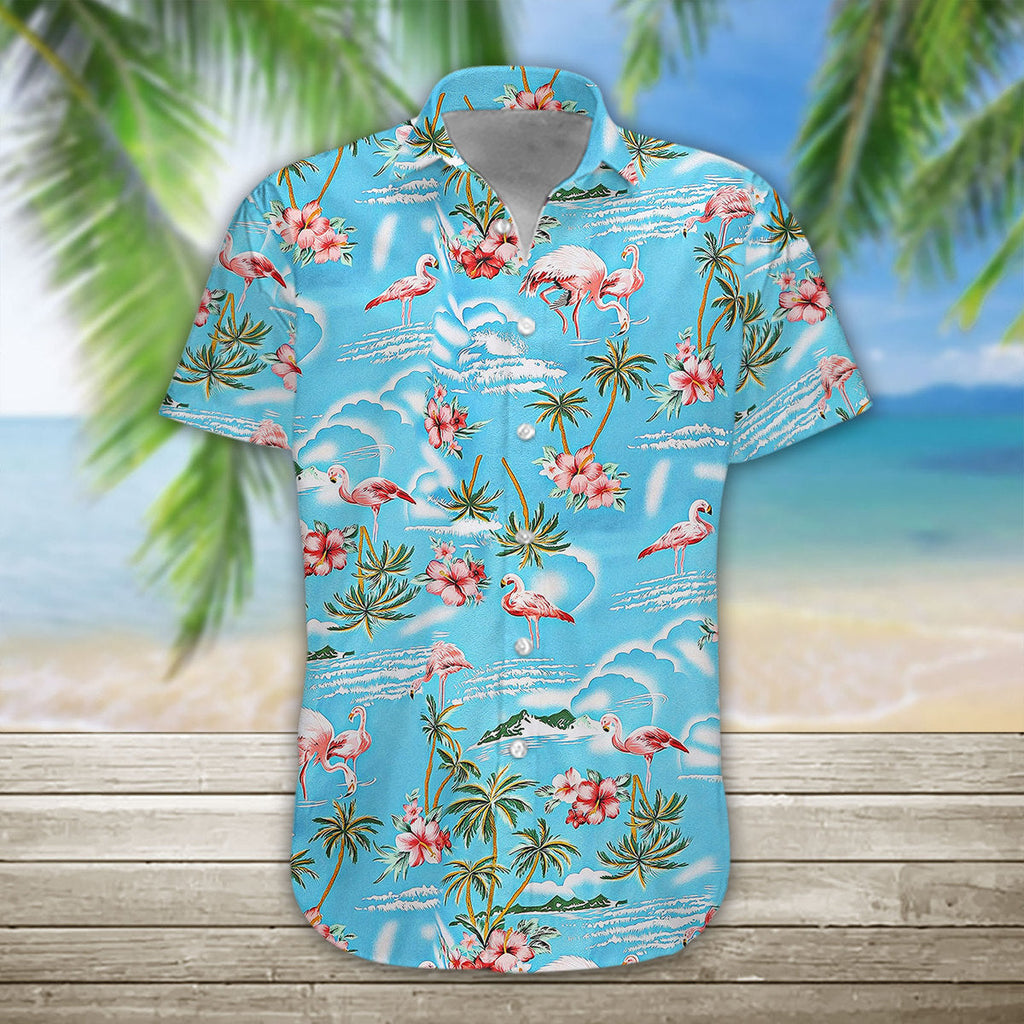 3D Flamingo Hawaiihemd
