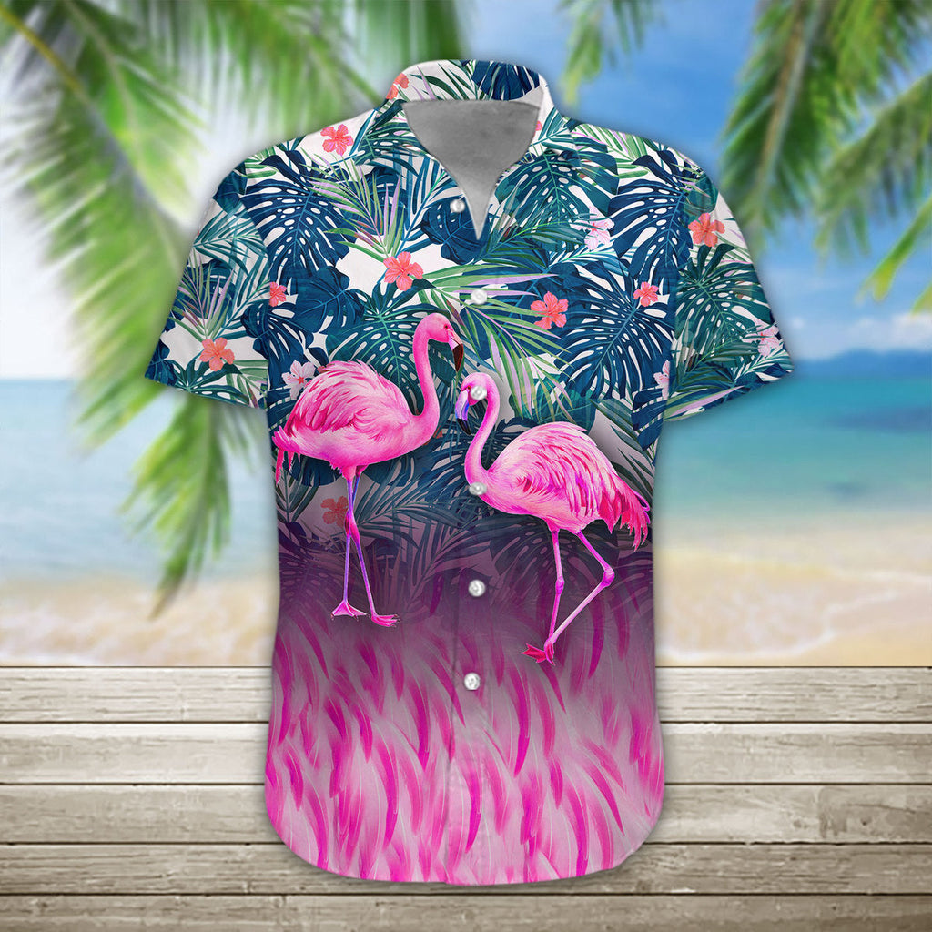 3D Flamingo Hawaiihemd