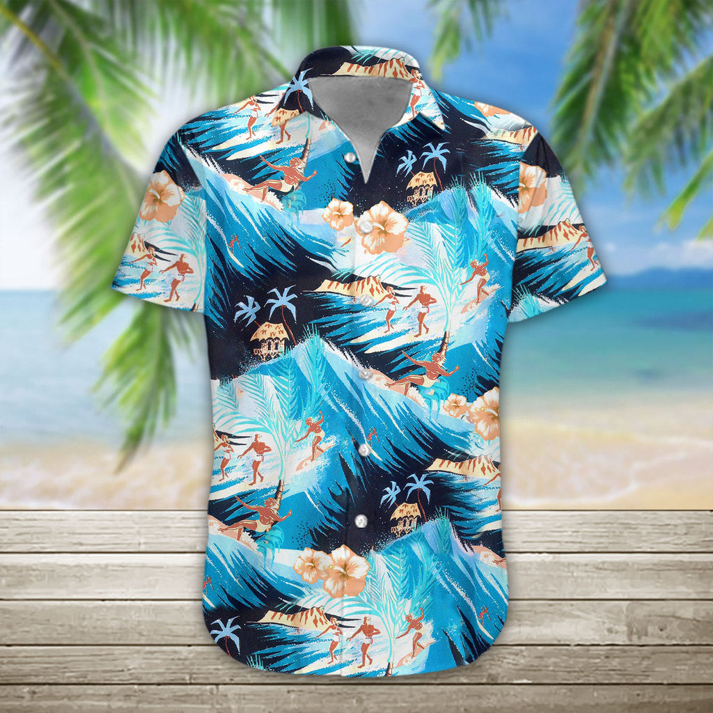 3D Surfing Hawaii Hemd