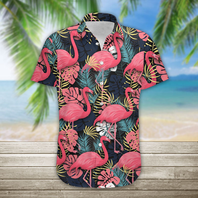 3D Flamingo Hawaiihemd