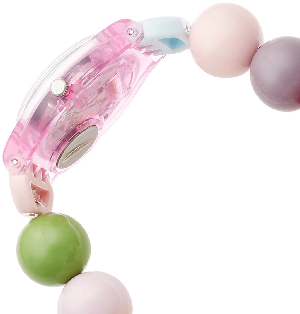 Swatch Originals Party Beads Damenuhr mit weißem Zifferblatt und Kunststoffarmband, LP148B