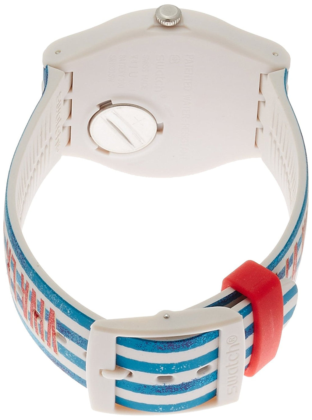 Swatch Originals Anavah Unisex-Armbanduhr mit blauem Zifferblatt und Silikonarmband SUOT101
