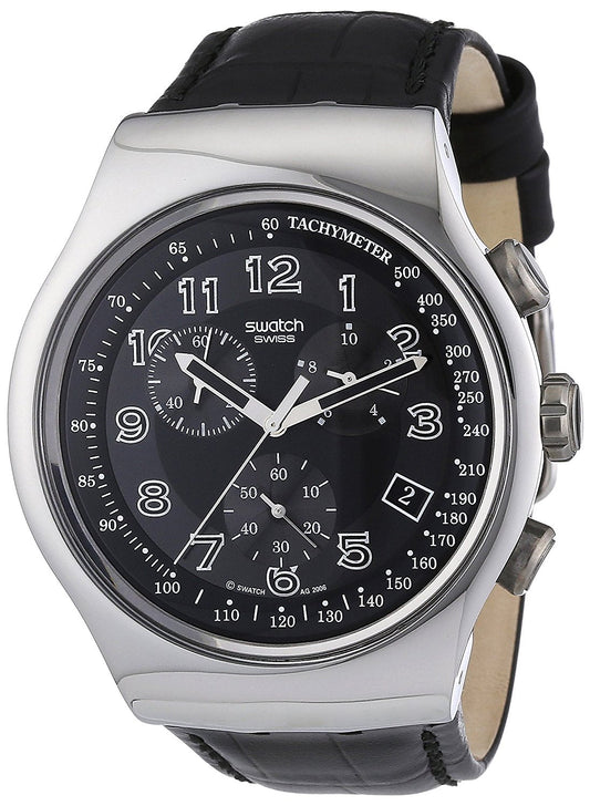 Swatch Herren-Armbanduhr mit schwarzem Zifferblatt – YOS440 
