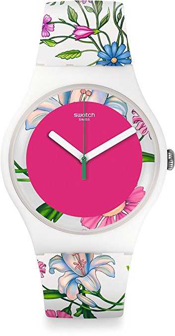 Swatch Damen-Armbanduhr New Gent SUOW127, mehrfarbig, Silikon, Schweizer Quarz