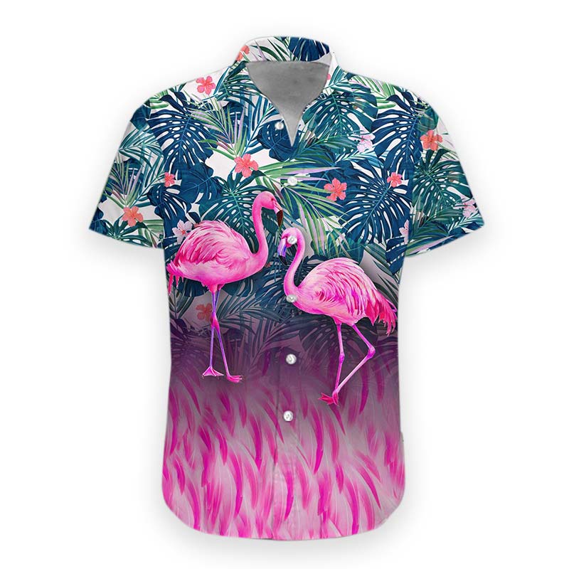 3D Flamingo Hawaiihemd