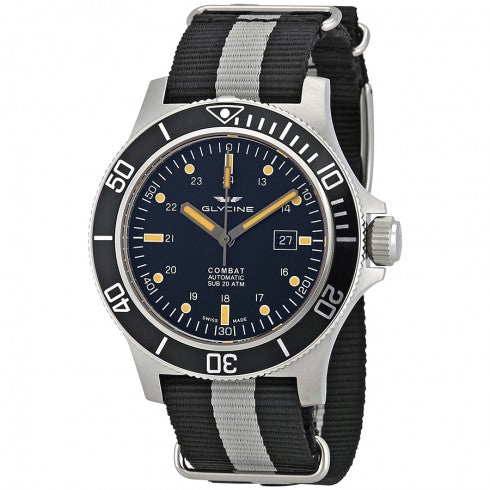 Combat SUB Automatik Herrenuhr mit schwarzem Zifferblatt