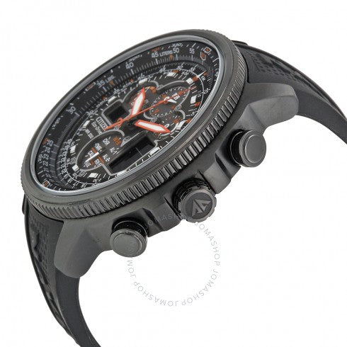 Offene Box – Citizen Navihawk AT Eco Drive Herrenuhr mit schwarzem Zifferblatt