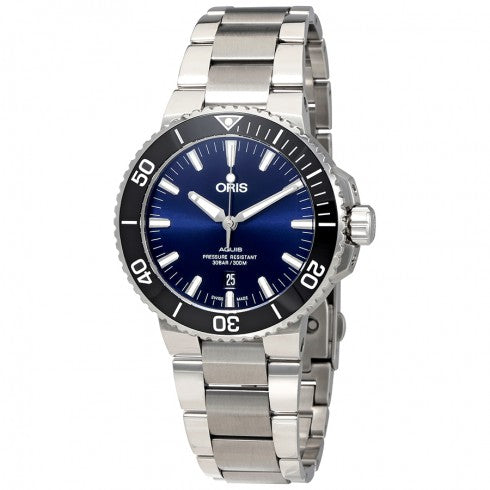 Aquis Automatik-Herrenuhr mit blauem Zifferblatt