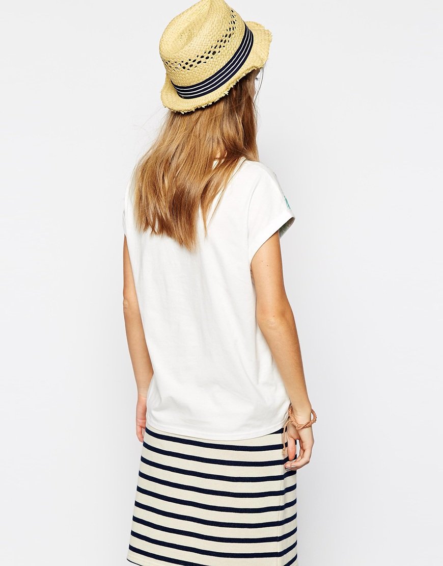 People Tree – T-Shirt aus Bio-Baumwolle mit Palmen-Print