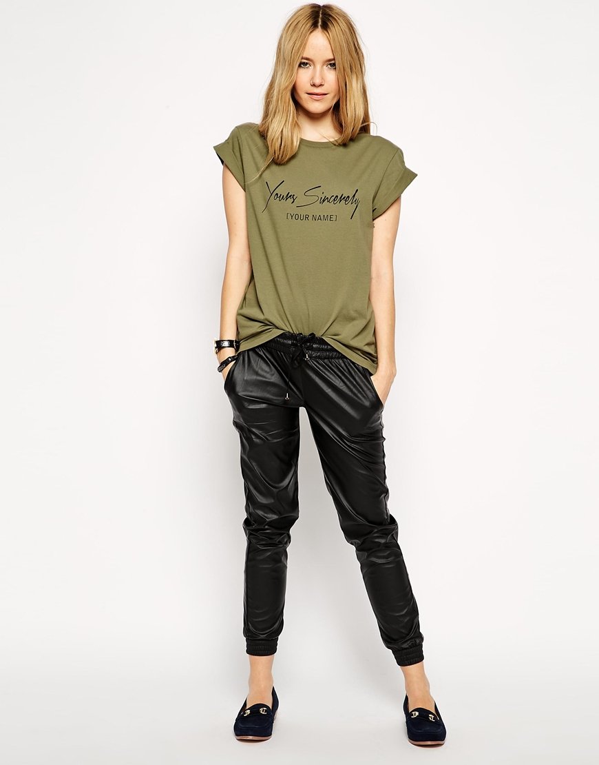 Boyfriend-T-Shirt mit „Yours Sincerley“-Print